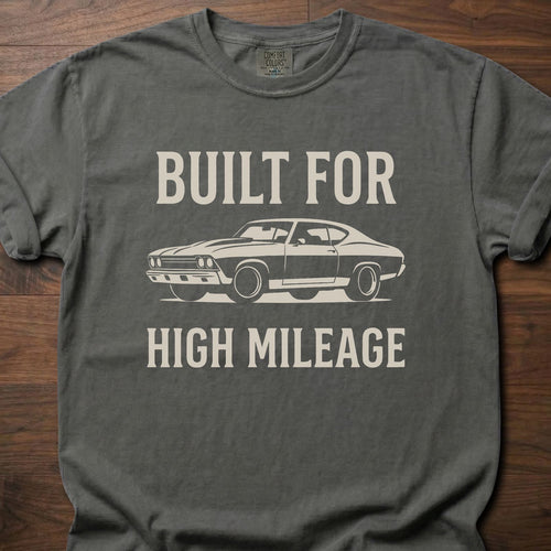 Built For High Mileage strength training clothing featuring classic muscle car graphic – Pepper