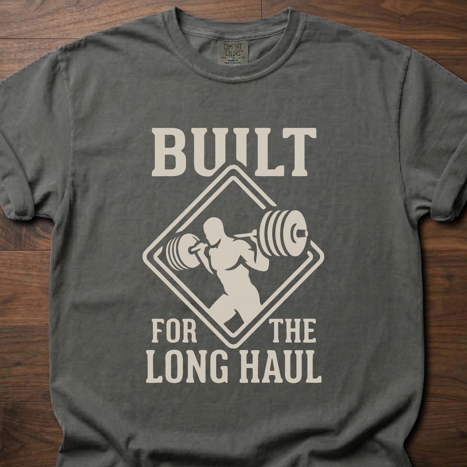 Built For The Long Haul strength training lifestyle clothing with barbell lifter diamond logo – Pepper