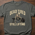 Dead Tired funny gym shirt with vintage bold illustration graphic – Pepper