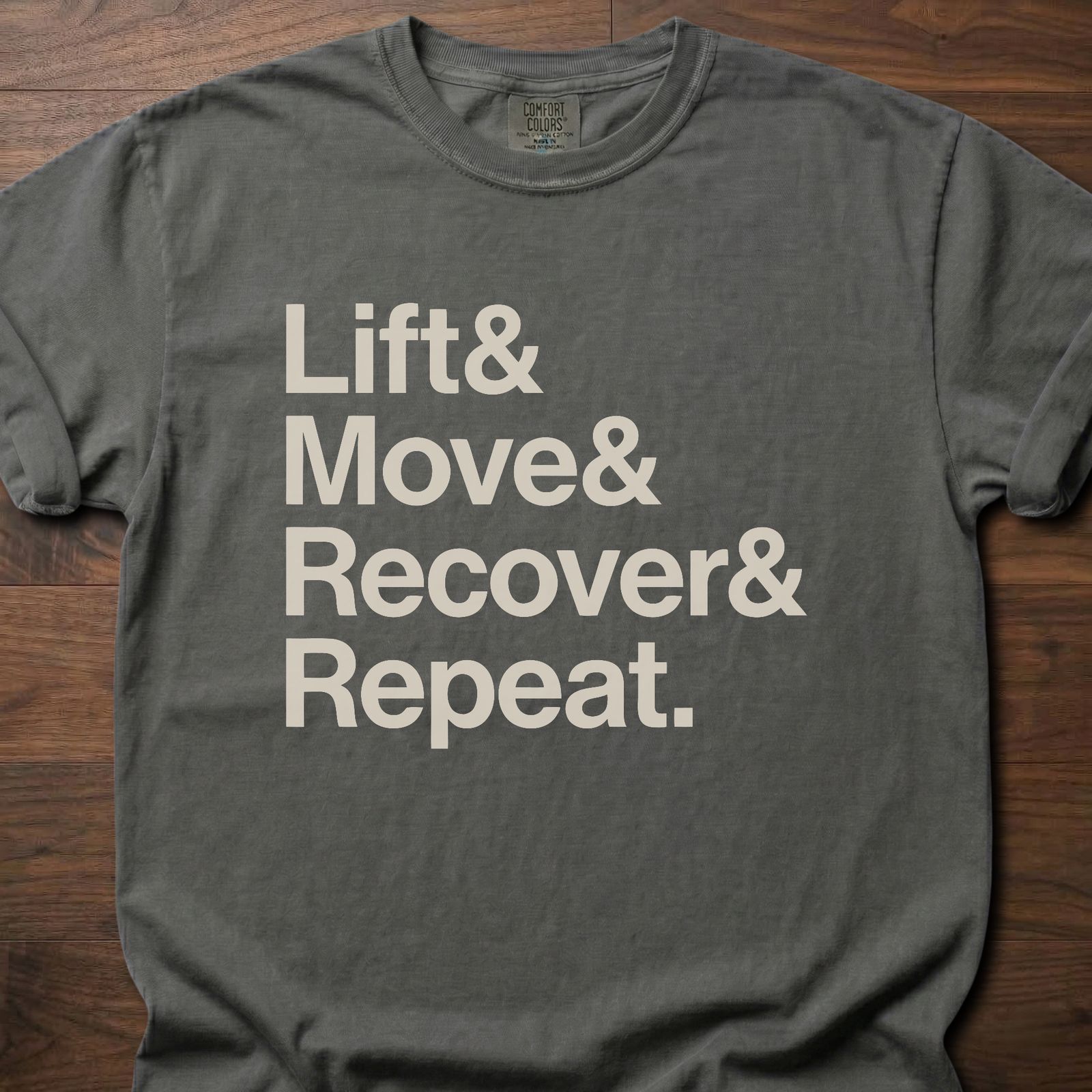 Lift And Move And T-Shirt featuring bold typography design for fitness lifestyle t shirts – Pepper