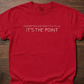 Resistance strength training t-shirt with clean minimalist typographic graphic – Red