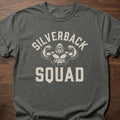 Silverback Squad fitness lifestyle t shirts featuring muscular gorilla flexing design – Pepper