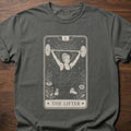 The Lifter gym lifestyle shirt with tarot card graphic of a woman doing an overhead squat – Pepper