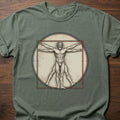 Vitruvian Lifter strength training lifestyle clothing featuring Da Vinci's classic figure in circle design – Moss